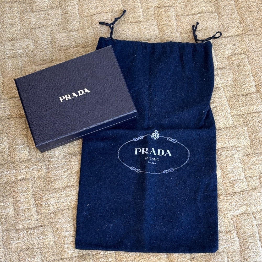 Prada Navy Drawstring Dust Bag with Matching Box